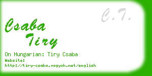 csaba tiry business card